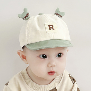 婴儿帽子春秋款可爱纯棉，婴幼儿鸭舌帽超萌男女，宝宝夏季小童棒球帽