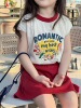 女童休闲套装夏季韩版洋气印花无袖背心宝宝夏装半身裙两件套