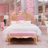 法式新古典实木粉色公主床欧式雕花香槟1.8米金H婚床奢华别墅家具