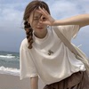 2022秋季上衣女夏季短袖韩版刺绣小熊卡通宽松bf风T恤女