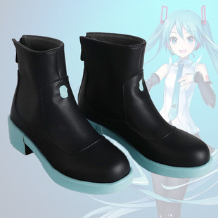 miku初音未来cos鞋公式服动漫同款雨鞋靴子皮防水二次元
