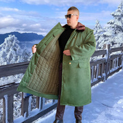 军绿棉大衣军大大衣，男加长加厚东北军，棉袄冷库防寒服冬季黄绿大衣