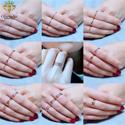 俄罗斯585紫金戒指情侣对戒k金玫瑰金指环尾戒女简约彩金戒指