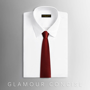 glamourconcise格雷凯斯结婚礼领带，男正装商务，新郎真丝手打红色