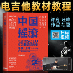 中国摇滚电吉他solo原版曲谱集 许巍汪峰作品专题 吉他入门自学教程书吉他谱吉他教材流行歌曲初学者指弹吉他弹唱曲谱谱本书籍