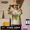 设计师系列 MQD童装儿童T恤卡通图案春秋款彩虹袖圆领假两件上衣
