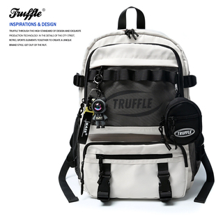 truffle潮牌大容量双肩包男电脑，背包初中高中，书包女大学生旅行包