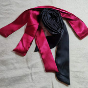 冰丝黑色睡袍腰带和服腰封汉服，腰带加宽加长款红色仿真丝绸缎发带