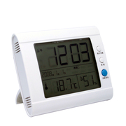 电子大屏家用温度计湿度计，室内温湿度计带时钟闹钟日历