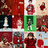 儿童新年圣诞主题服装拍摄雪景男女小童毛衣写真艺术照走秀演出服