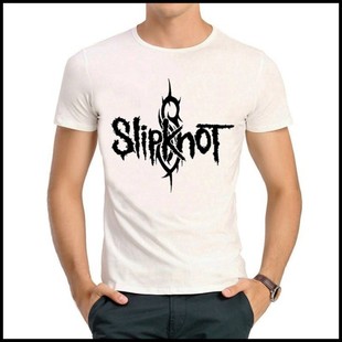 Slipknot T-shirt 白色短袖 活结乐队 T恤 朋克 活结 T恤衫 男女