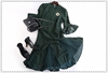 外贸原单 欧美大牌 优雅墨绿色高端车骨蕾丝两件套裙装
