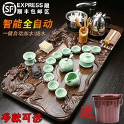 紫砂茶具套装四合一家用龙茶台茶道炉全自动功夫茶道茶海茶盘实木