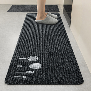 厨房地垫脚垫防滑防油北欧家用耐脏防水垫子，吸水吸油可擦长条地毯