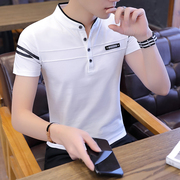 男士短袖t恤夏季立领衣服韩版潮流POLO衫夏装纯色体恤男装