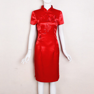 捡漏（S到XL）华艺嘉年2023短袖复古红色旗袍新娘装敬酒服婆婆装