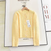 诗系の洋气奶fufu温柔风，黄色百搭毛衣，外套法式圆领气质针织开衫