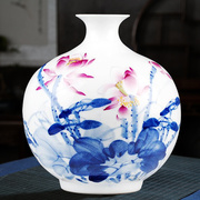 l景德镇陶瓷器青花斗彩名人，手绘大师花瓶，插花中式客厅家居装饰摆
