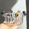 创意仙女碗高硼硅玻璃碗，彩色水果盘甜品碗，沙拉碗珠点碗ins风