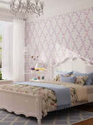 安普莎现代简约美式叶子，菱形图案客厅卧室背景墙，壁纸高档环保纯