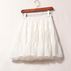 夏季白色短裙松紧高腰显瘦荷叶边蓬蓬半身裙天丝棉纯色蛋糕裙