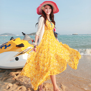 沙滩裙海边度假旅行雪纺夏季泰国女装海滩波西米亚长裙连衣裙
