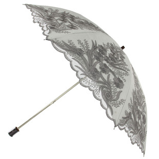 缀美洋伞二折双层古典刺绣，防晒太阳伞黑胶防紫外线，遮阳伞37112