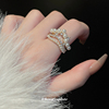 Katomi ACC三层珍珠开口戒指女轻奢高级感时尚个性指环手饰配饰