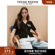 TeenieWeenie小熊奥莱基本款V领短袖开衫针织衫薄款夏季