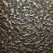 新新中式铝板雕刻祥云古铜，拉丝不锈钢屏风隔断镂空雕花大门半圆品