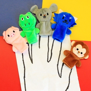 动物指偶毛绒手指玩偶，公仔幼儿园讲故事教具，亲子宝宝互动安抚手偶
