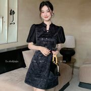 lsshalijiajia广州十三行女装2024夏季亮片精致古典连衣裙