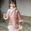 儿童冬季中国风童装女童，旗袍裙子小孩拜年服女宝唐装连衣裙洋气