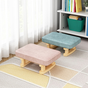 矮凳家用客厅创意小凳子科技布实木(布实木)沙发凳，茶几凳可拆洗板凳换鞋凳