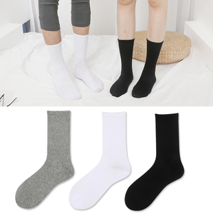 中长筒运动袜加长款式黑色白色，灰色棉袜子，男女棉高筒潮袜f480