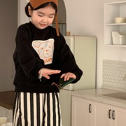 Mimibaby卫衣春季女童韩版贴布刺绣卫衣儿童休闲圆领套头上衣