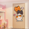 网红卧室门上贴纸创意小女孩公主儿童房间布置墙面装饰画改造用品