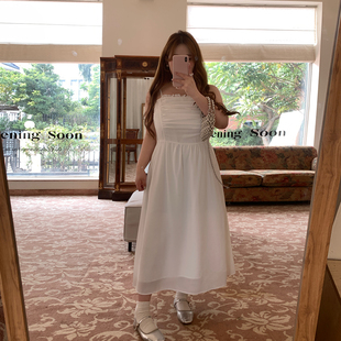 徐达布(徐达布)大码定制白色，吊带连衣裙女秋冬气质，长裙微胖mm法式裙子