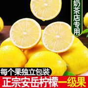 四川安岳柠檬青黄柠檬皮薄一级奶，茶店专用非香水柠檬无籽金桔泡水