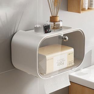卫生间厕所纸盒免打孔壁挂式防水厕所卫生纸卷，纸置物架抽纸盒专用