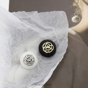 中式复古风珍珠花朵纽扣，女式衬衫针织，毛衣开衫上衣暗眼蘑菇型纽扣