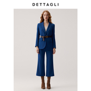 Dettagli/迪塔莉复古流行蓝色日本进口三醋酸收腰基础型西装
