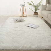 白色加厚地毯卧室坐垫拍照纯色长毛毛绒毛毯地垫，客厅飘窗床边毯