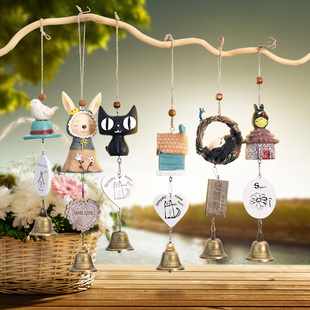 日式龙猫风铃挂饰创意女生，墙上卧室房间，小清新陶瓷门铃铛挂件装饰