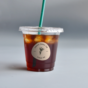 pet一次性咖啡杯带盖加厚透明塑料，冷饮杯奶茶杯，果汁饮料杯子定制