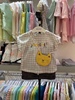 韩国童装夏男女童宝宝棉麻，格子短袖衬衣短裤小猫包包套装