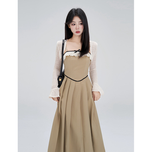 一颗小野莓2024年春夏韩版两件套装，女收腰显瘦气质吊带连衣裙