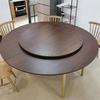 折叠餐桌配木制转盘对折圆桌面面板大饭桌不锈钢塑料轨道组合套装