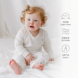 Nest Designs有机棉婴儿2件装爬服和尚衣新生儿春秋款纯棉包屁衣