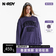 nerdy2023春夏情侣装糖果色圆领，套头卫衣女宽松百搭上衣潮牌